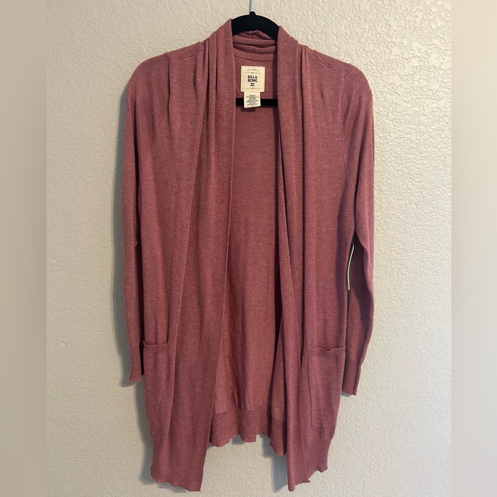 NWT Billabong line games cardigan sweater pink size L